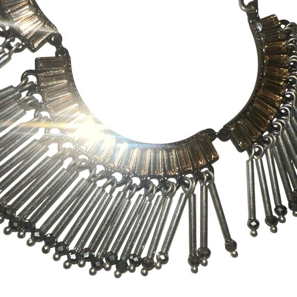 Vtg Stella & Dot Twilight Fringe Necklace old money feminine green Workwear Boho - Picture 12 of 14